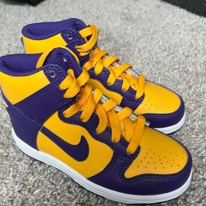 Brand new purple and yellow dunks